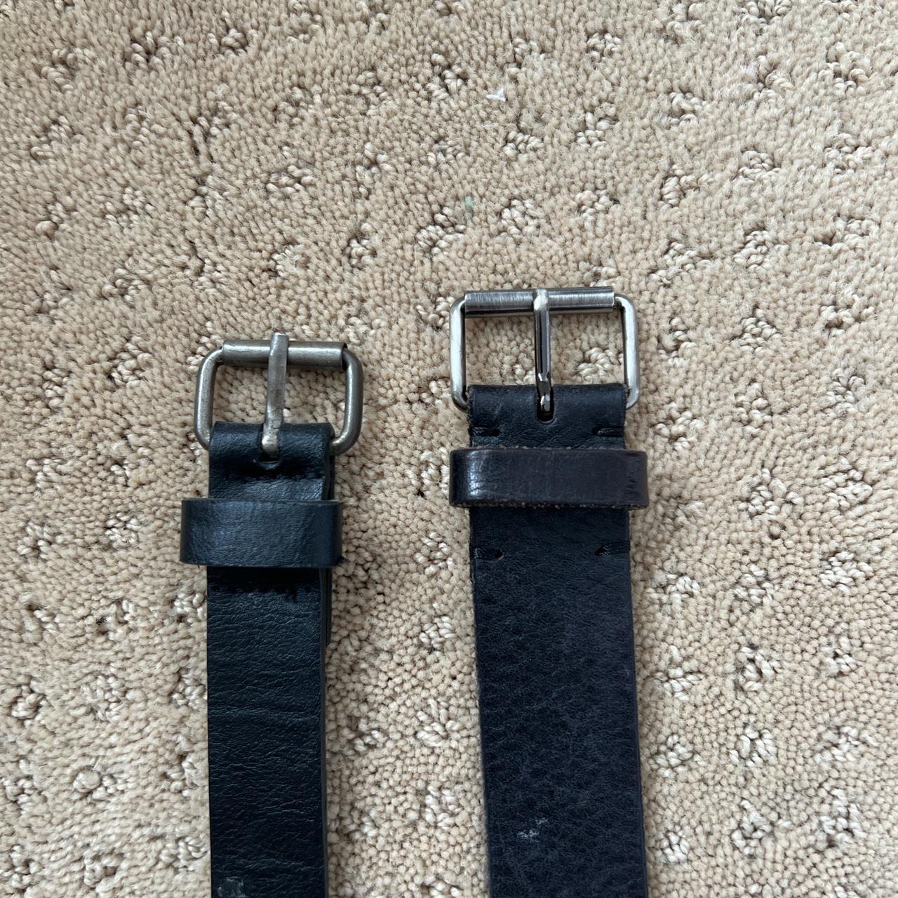 2 brandy belts plain leather belt grommet black... Depop