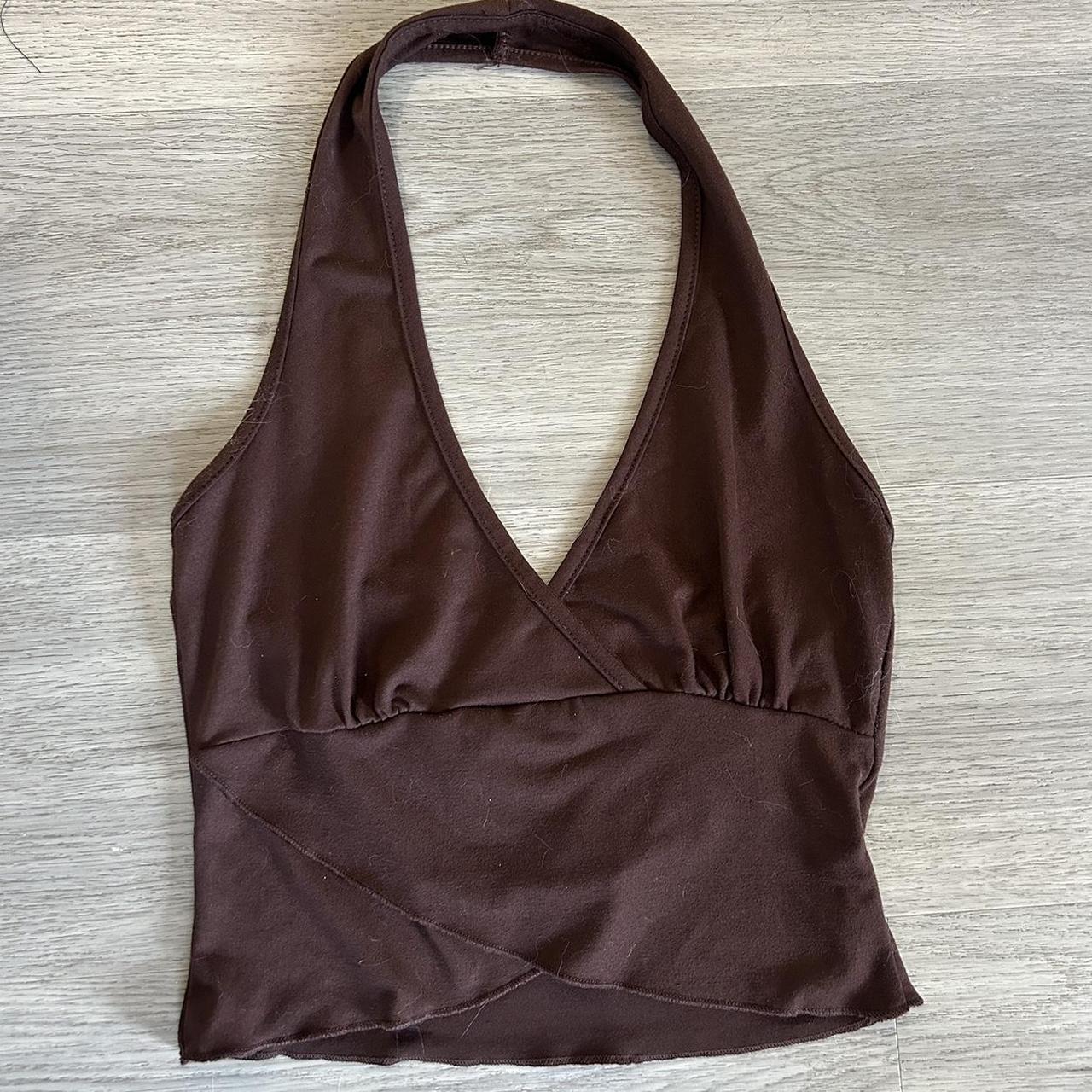 Super cute brown halter top!! 🤎🤎🤎 ⚠️ no refunds or... - Depop