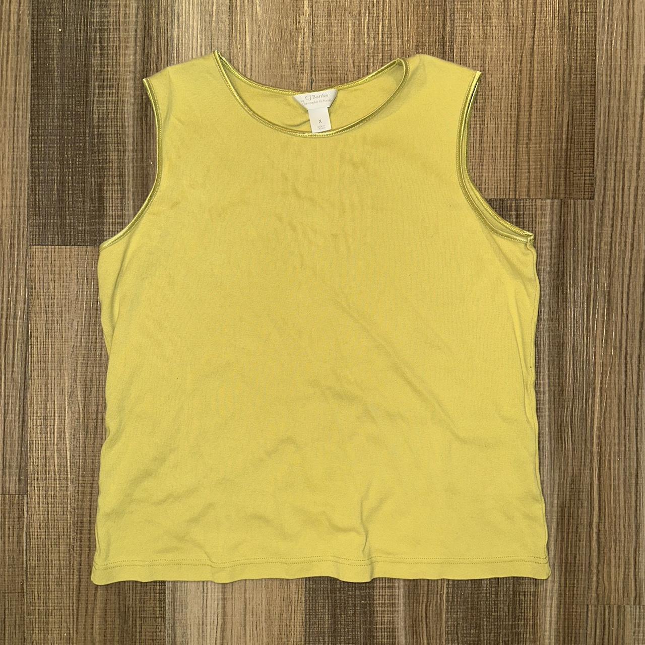 christopher & banks lemon yellow tank -fits like a... - Depop