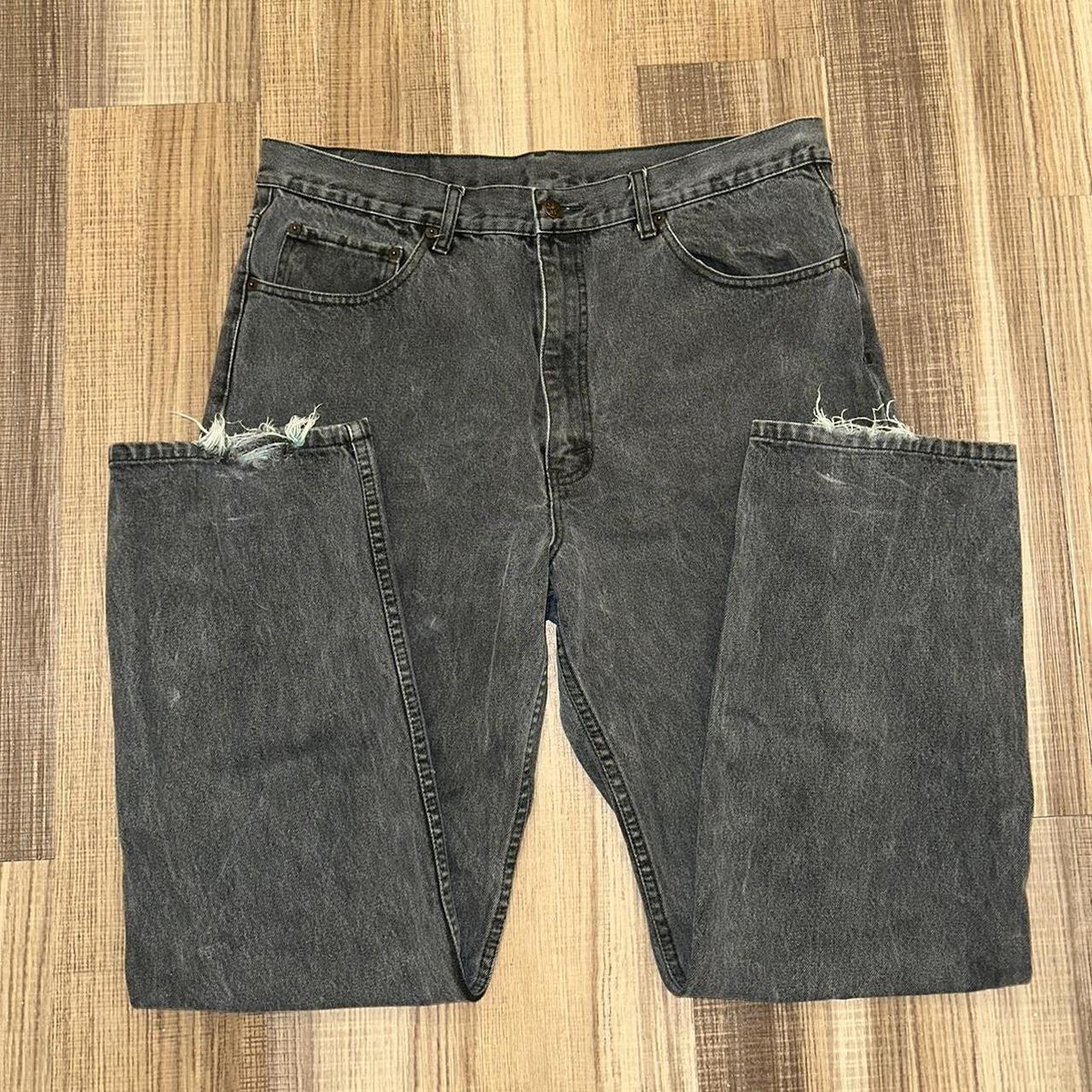 vintage black attrak jeans -size 38 x 30 - Depop