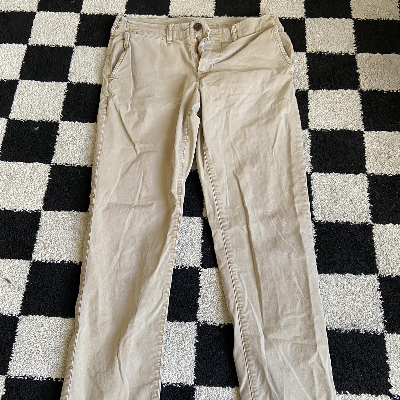 American Eagle Outfitters Men's Cream Trousers Depop