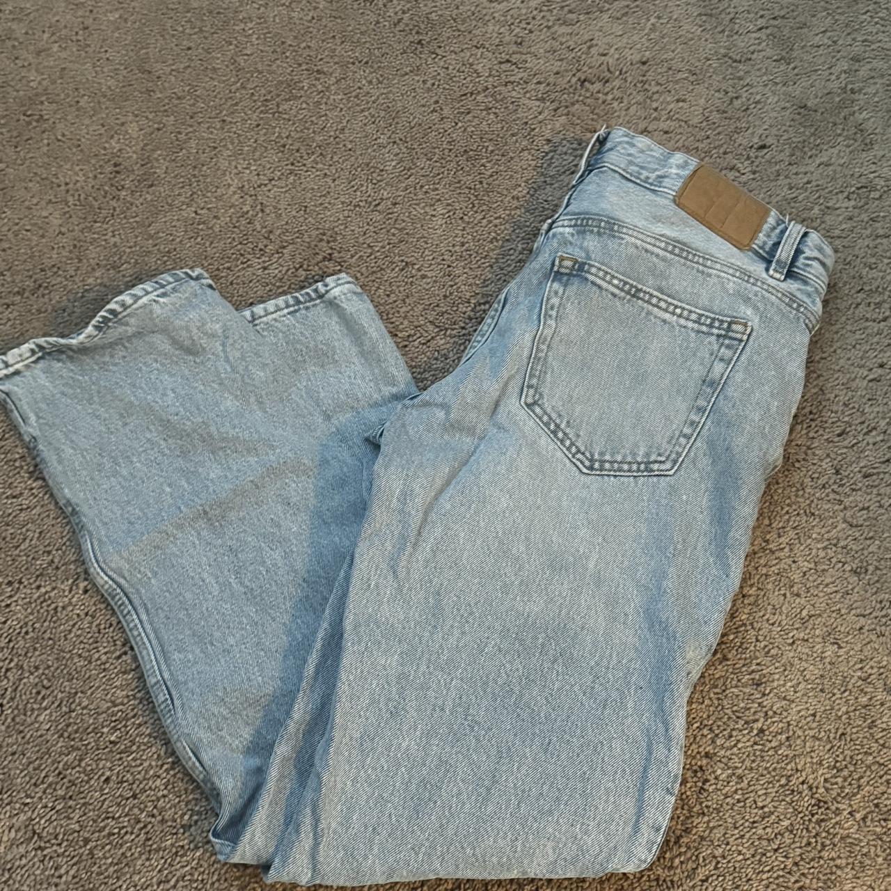 Light wash blue jeans Zara Mens Straight Fit... Depop