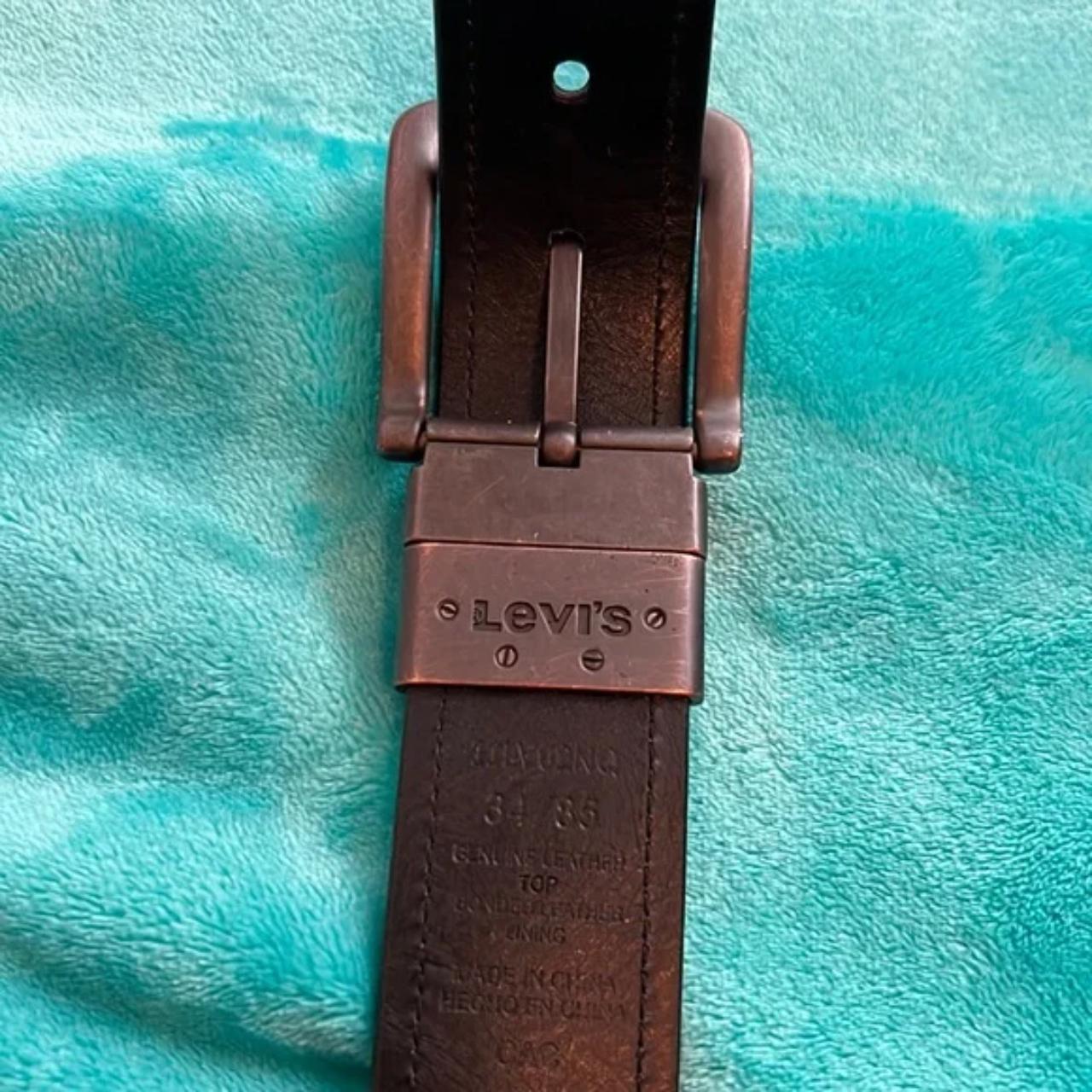Levi’s Dark Brown Leather Belt 42” length Comes... - Depop