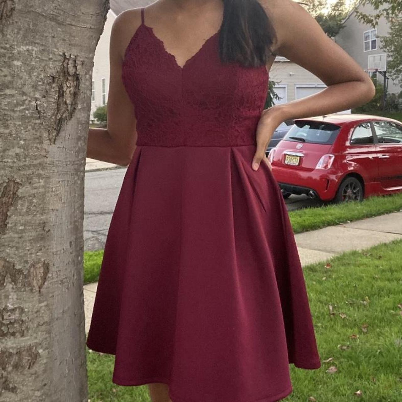 charlotte russe maroon homecoming dress size L Depop