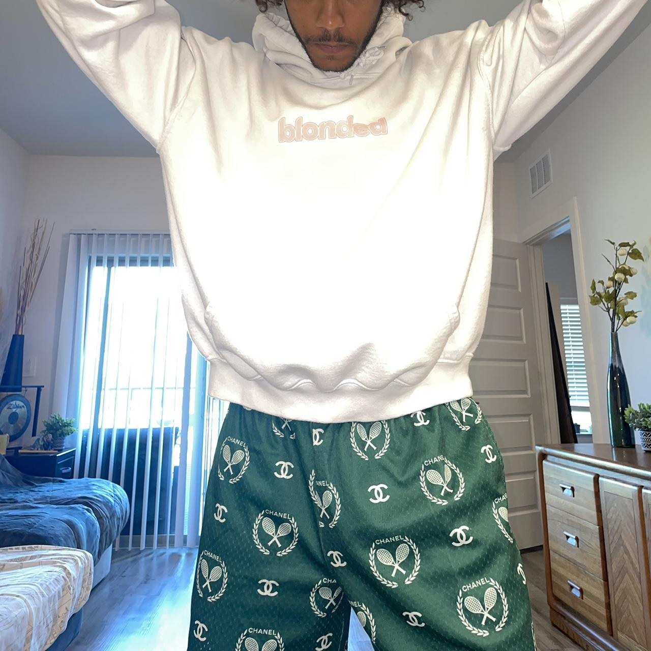 Chanel Men's Green and White Shorts Depop