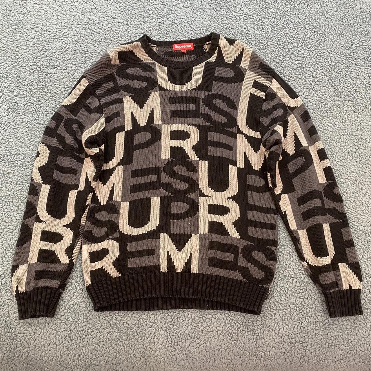 Supreme Logo Knitted Sweater Barely worn and in... - Depop