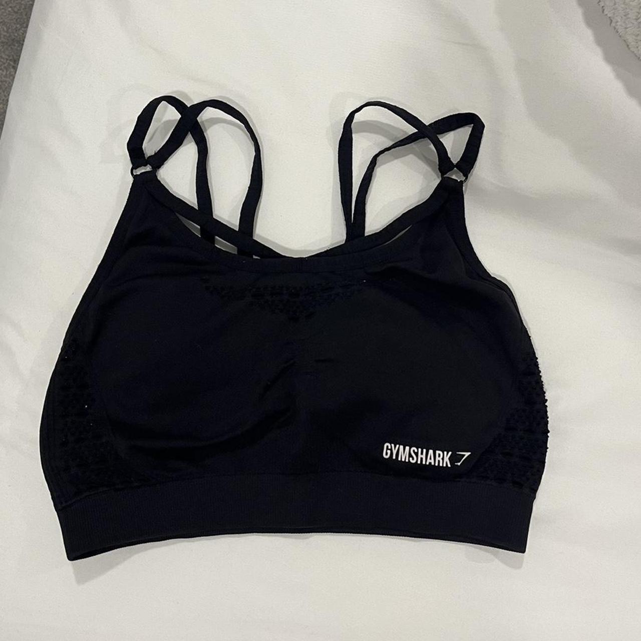 black gymshark sports bra gymshark lifting Depop