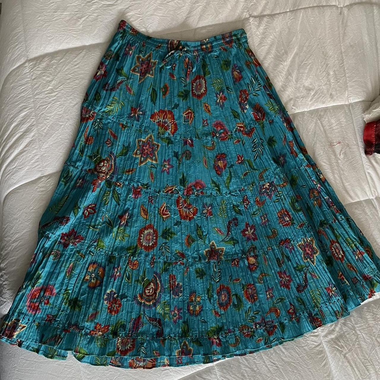 Women's Blue and Red Skirt | Depop