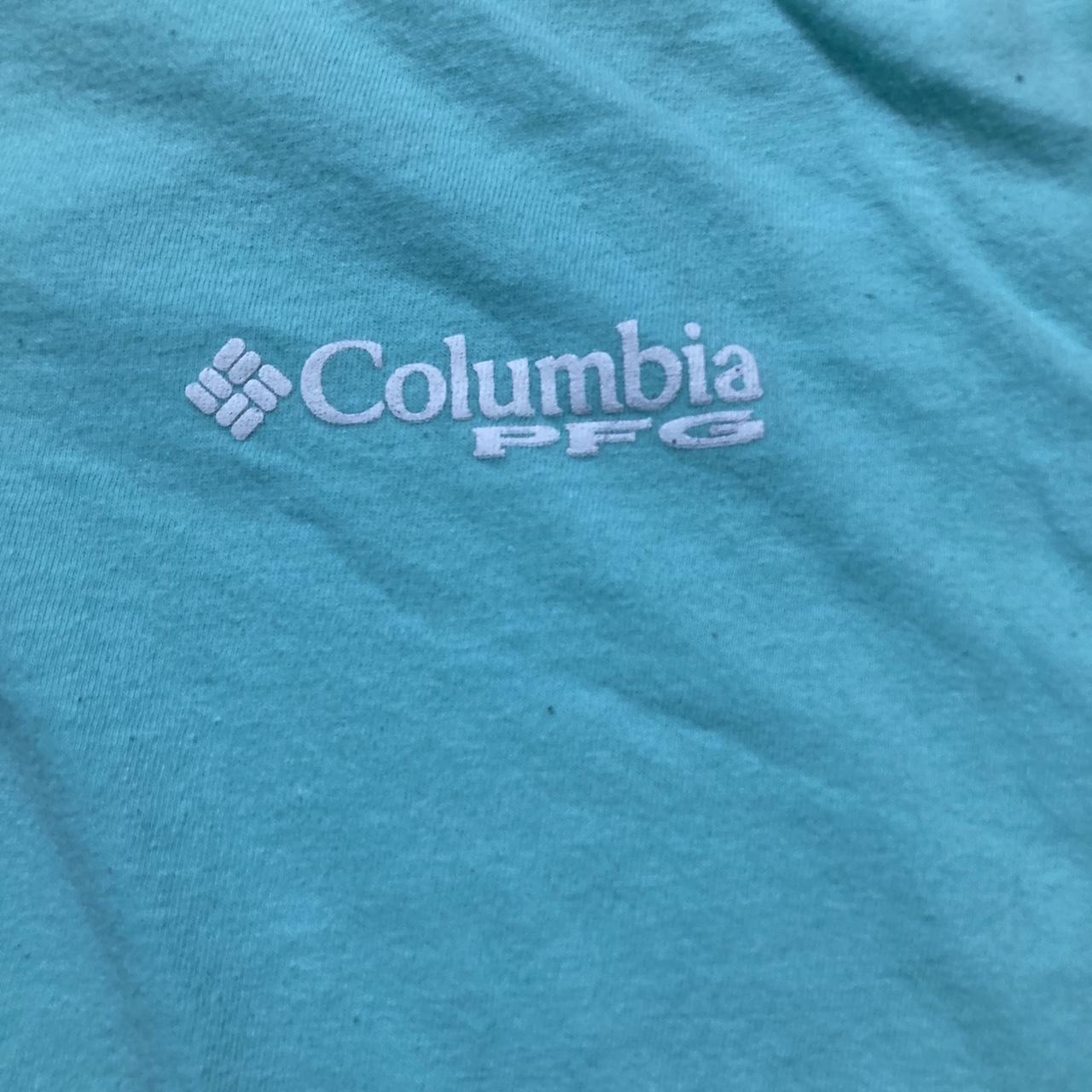 Columbia PFG Tee Teal double sided t shirt for the - Depop