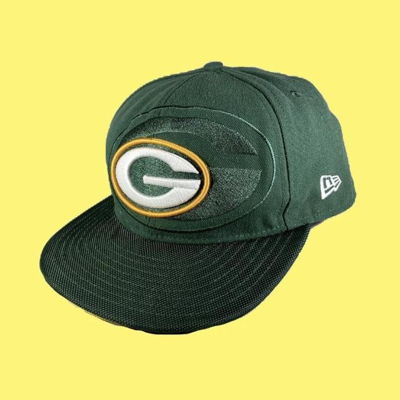 Green Bay Packers Black Fitted Hat Size Small/Medium - Depop