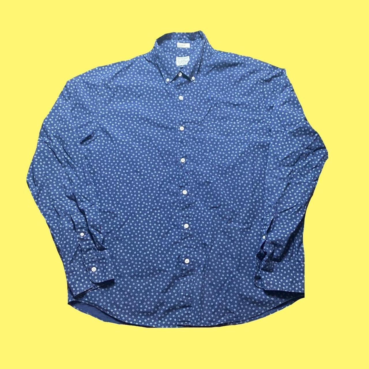  Men's All-Over Print Casual Shirt, Button Down Blue