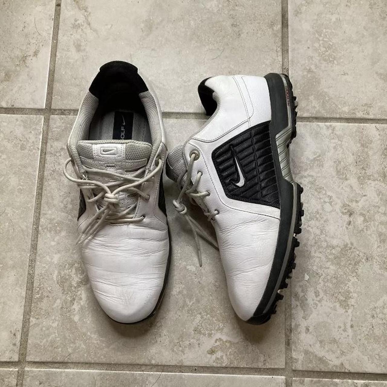 Nike Zoom Tac Golf Cleats Size 8W White leather. Depop