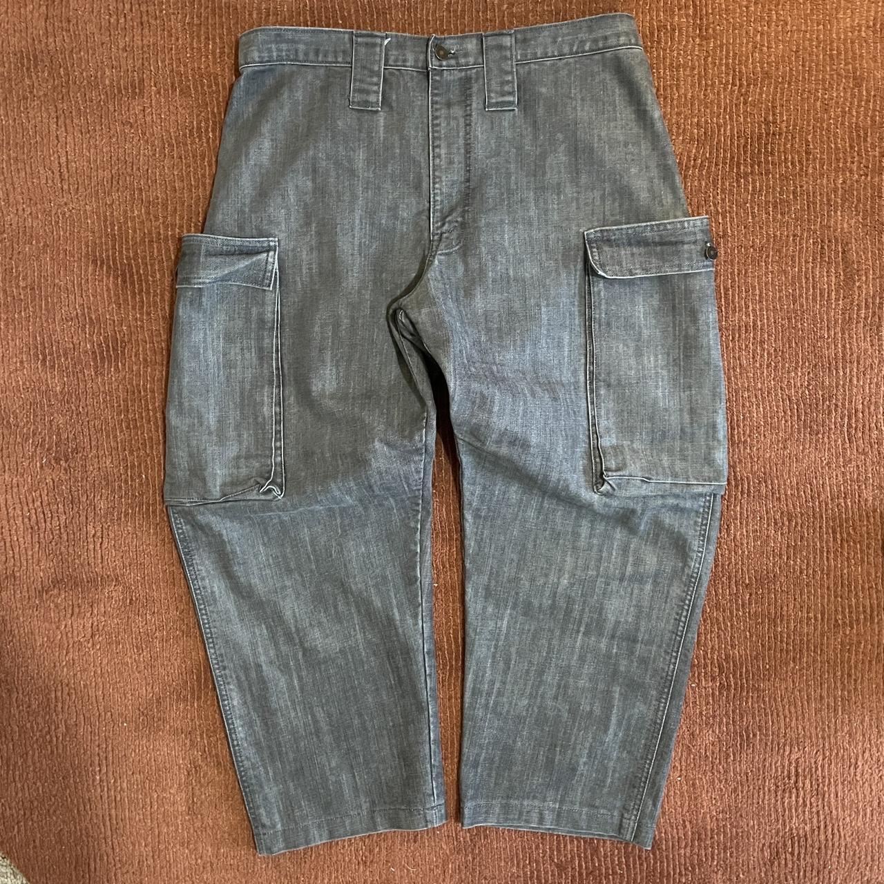 90s Baggy MASSIVE cargo pocket pants. Heavy Story... - Depop