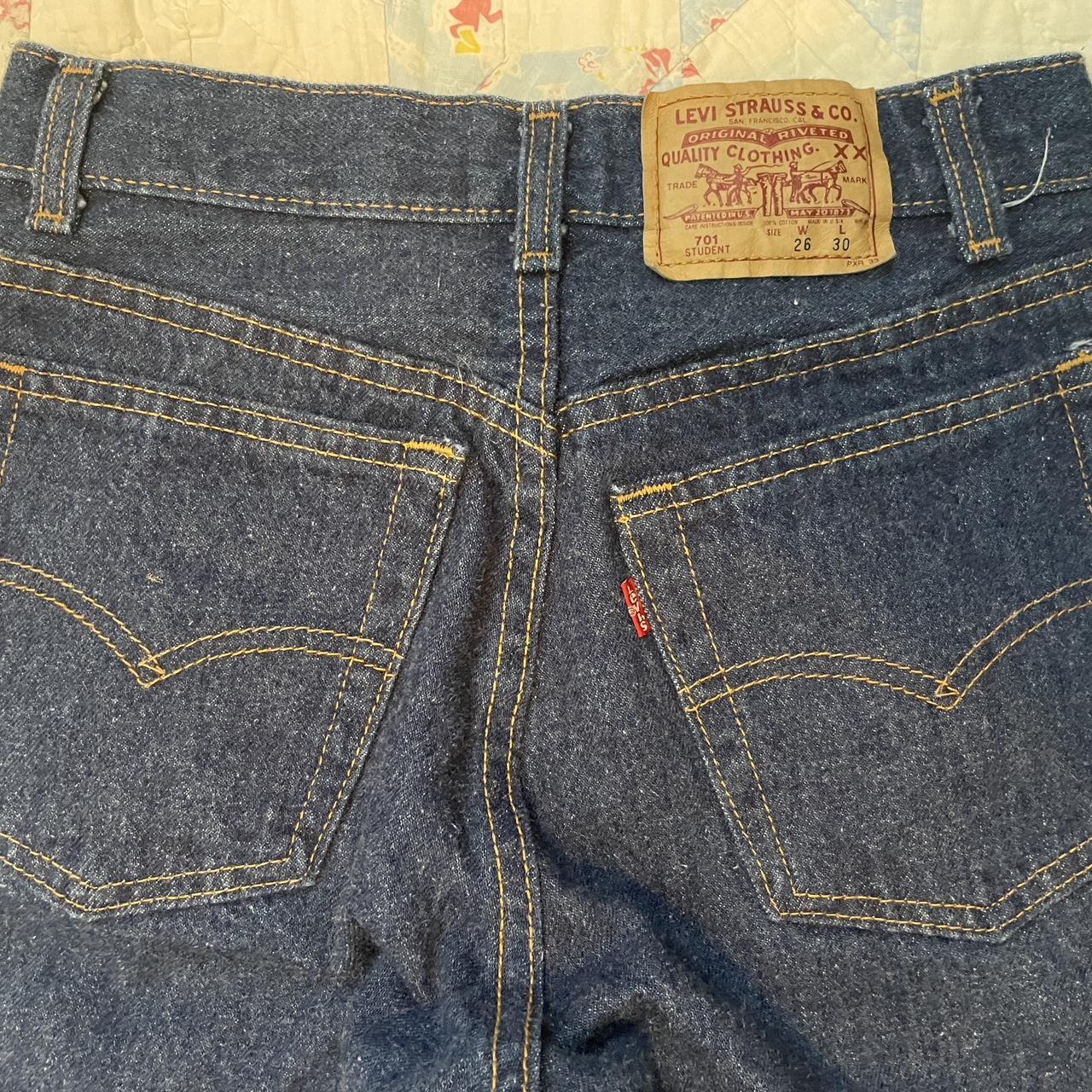 Vintage 80s Levi’s 701 student untreated denim.... - Depop