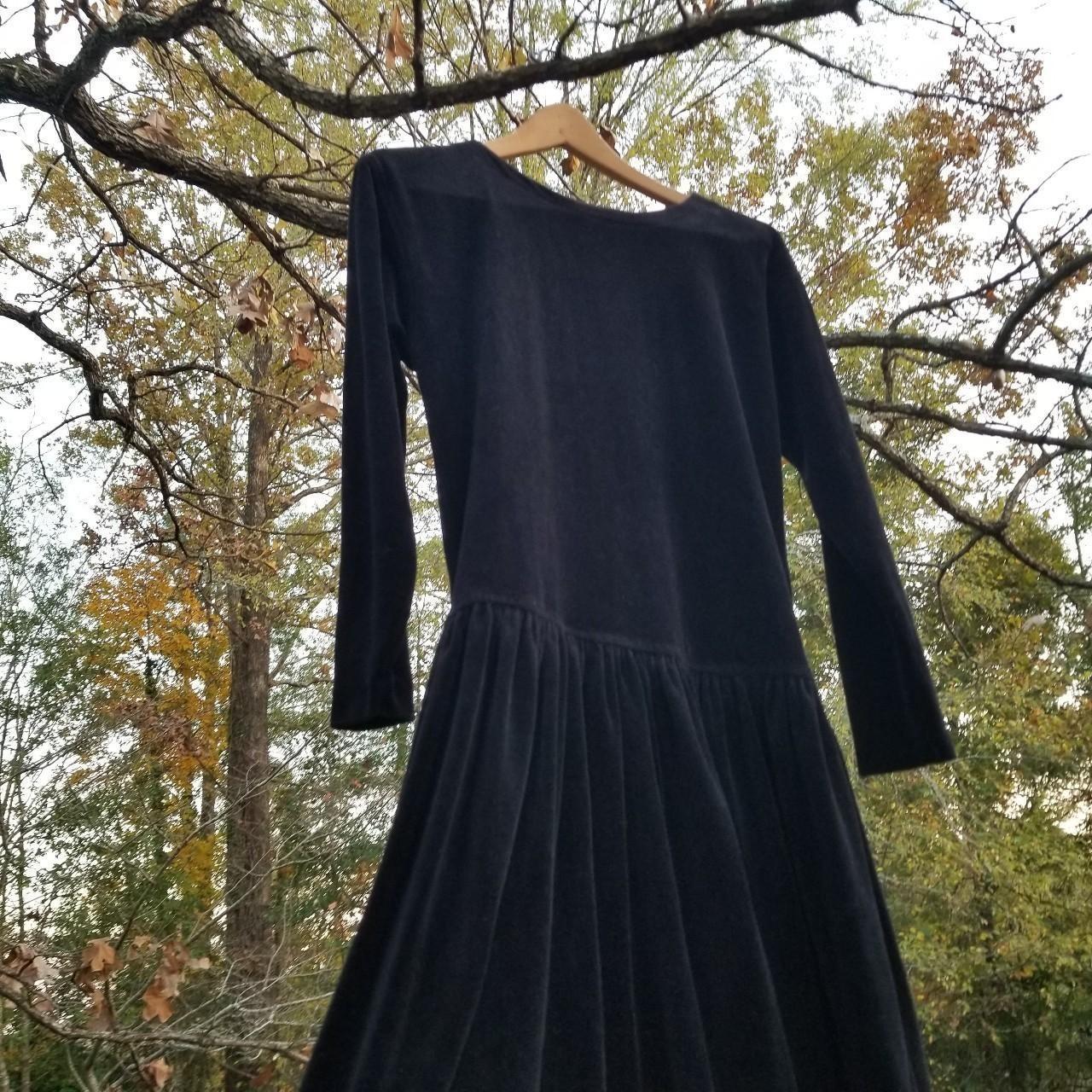 ☆ 90s Goth Vintage Velvet Black Dress Velvet Dress...