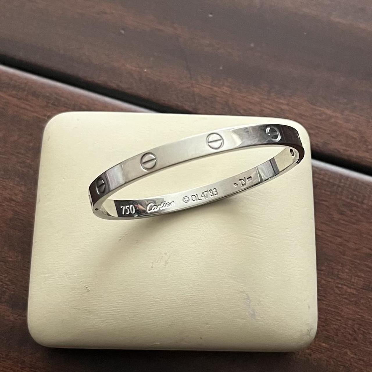 CARTIER LOVE BRACELET white gold size... - Depop