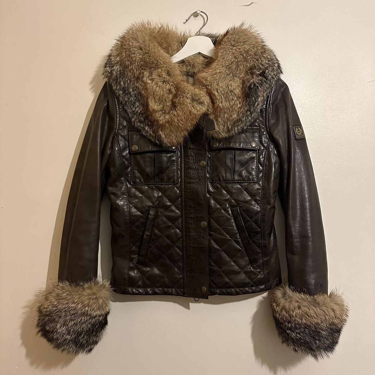 BELSTAFF FUR TRIM LEATHER BIKER JACKET **please... - Depop