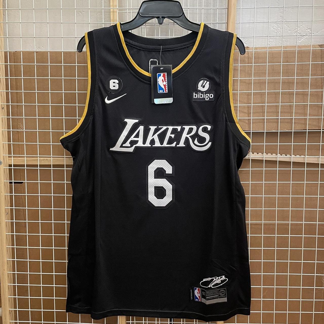 Lebron james black outlet mamba lakers jersey