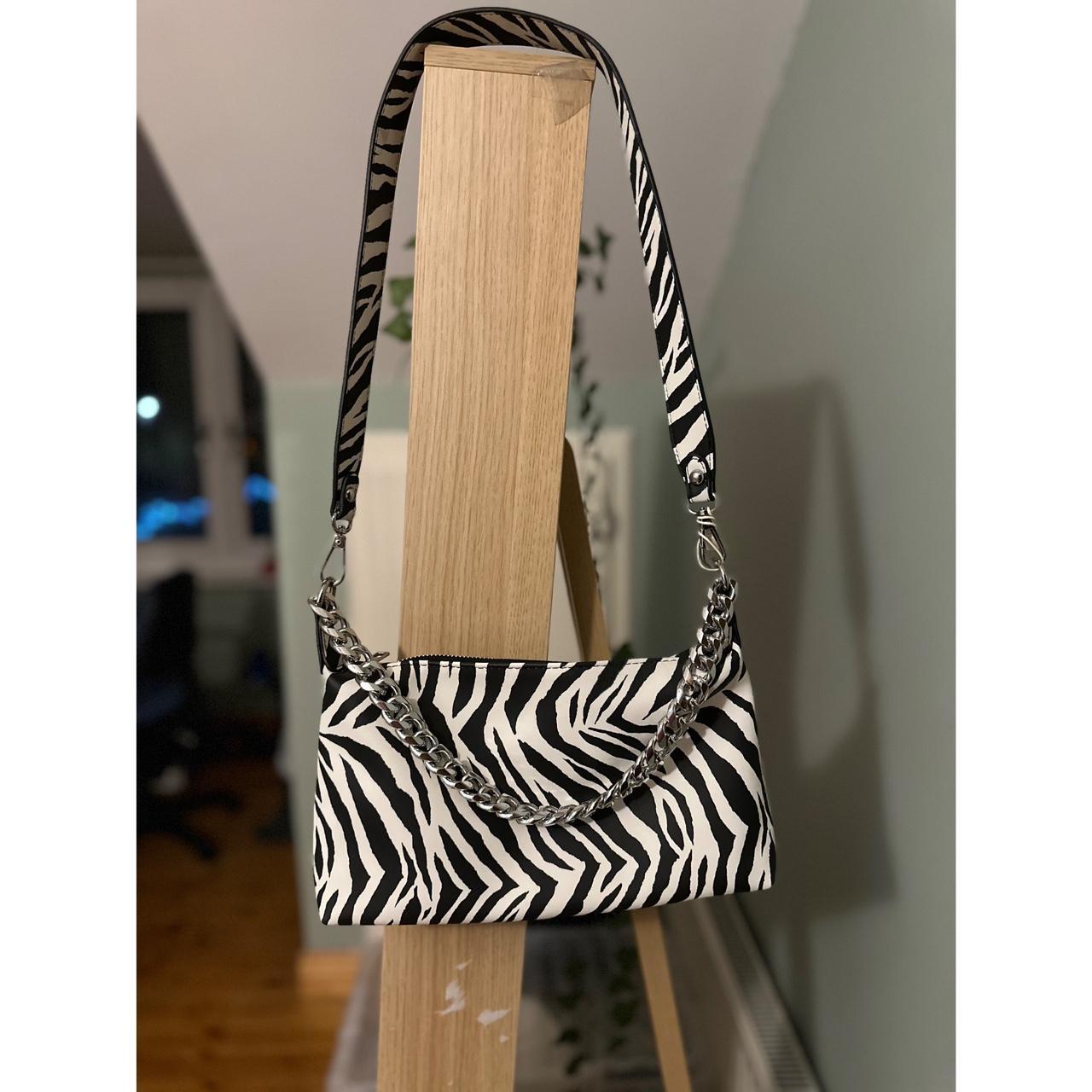 Bershka chain detail bag in zebra zebra bag bershka Depop