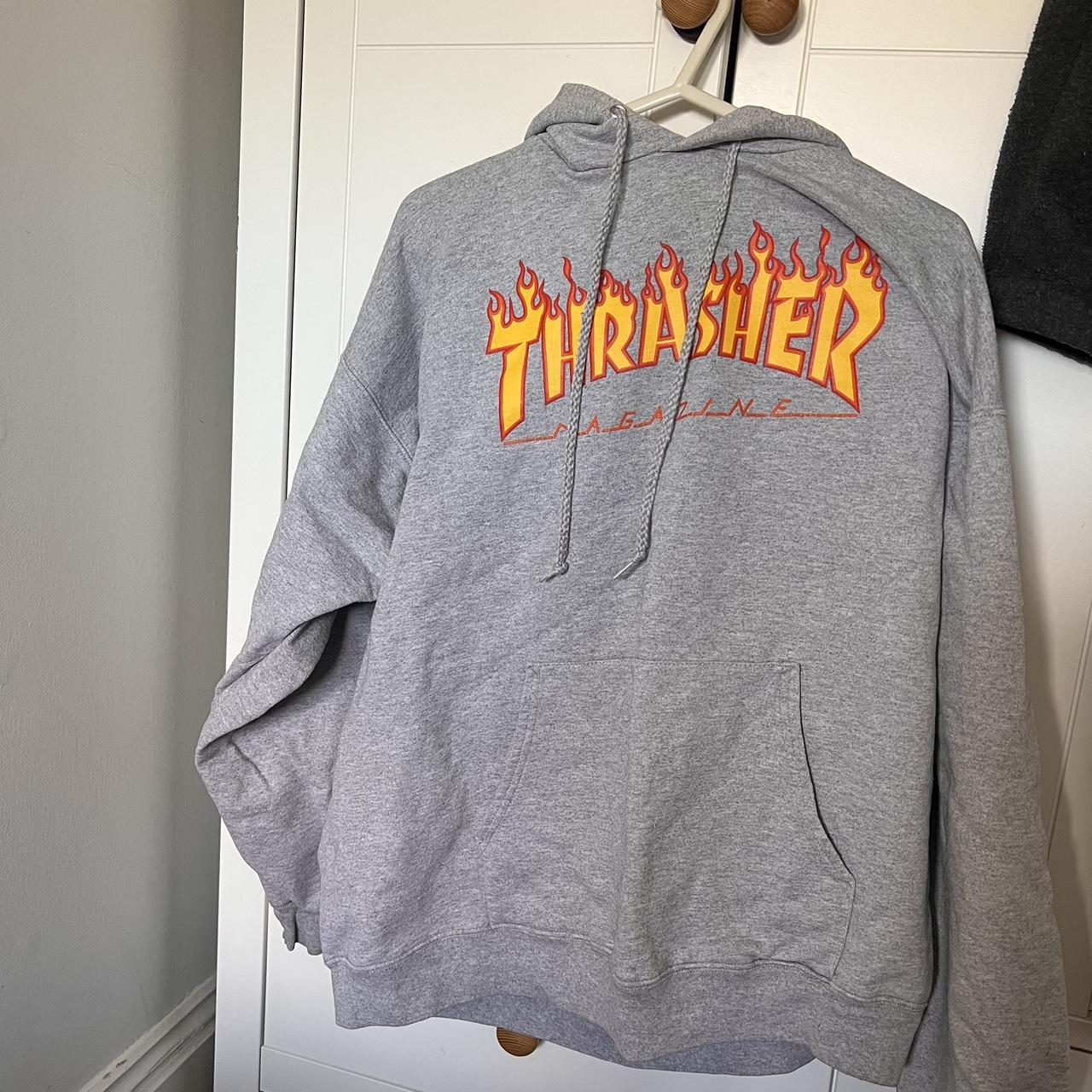 Grey Thrasher hoodie no marks good... - Depop