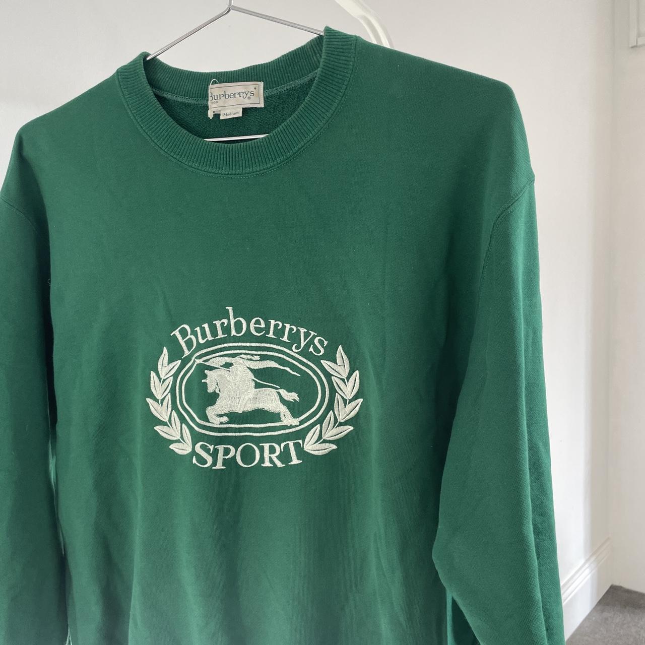 Vintage Burberry Sport Sweatshirt Green Size Men. Depop