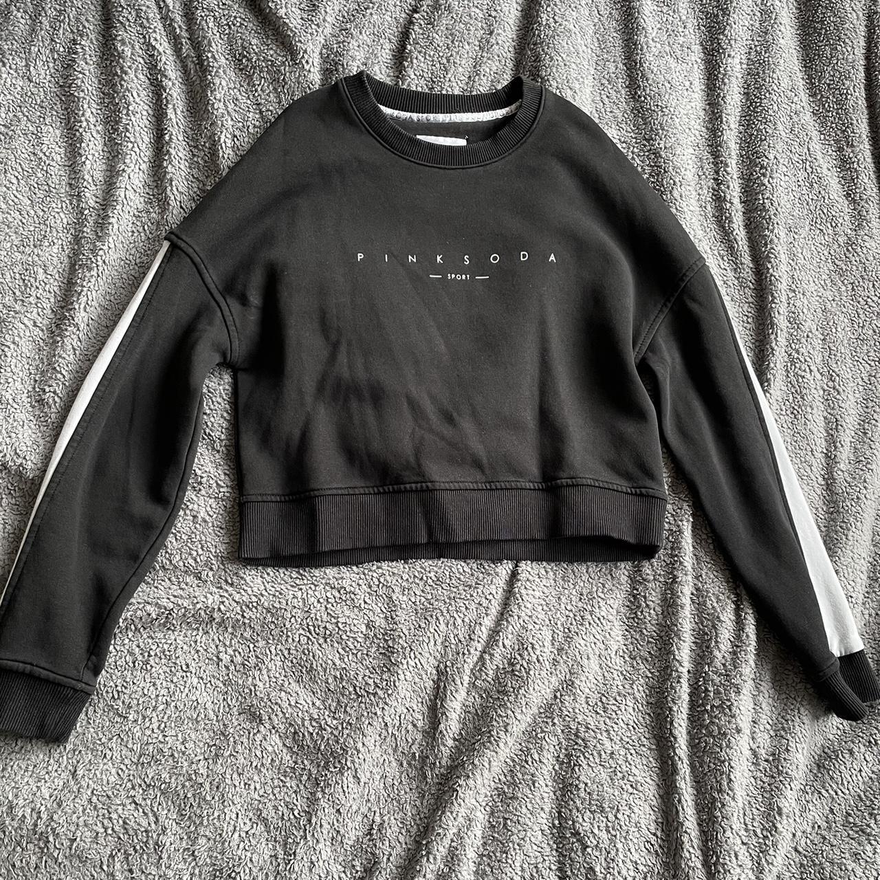 Pink Soda Women's Black Jumper Depop