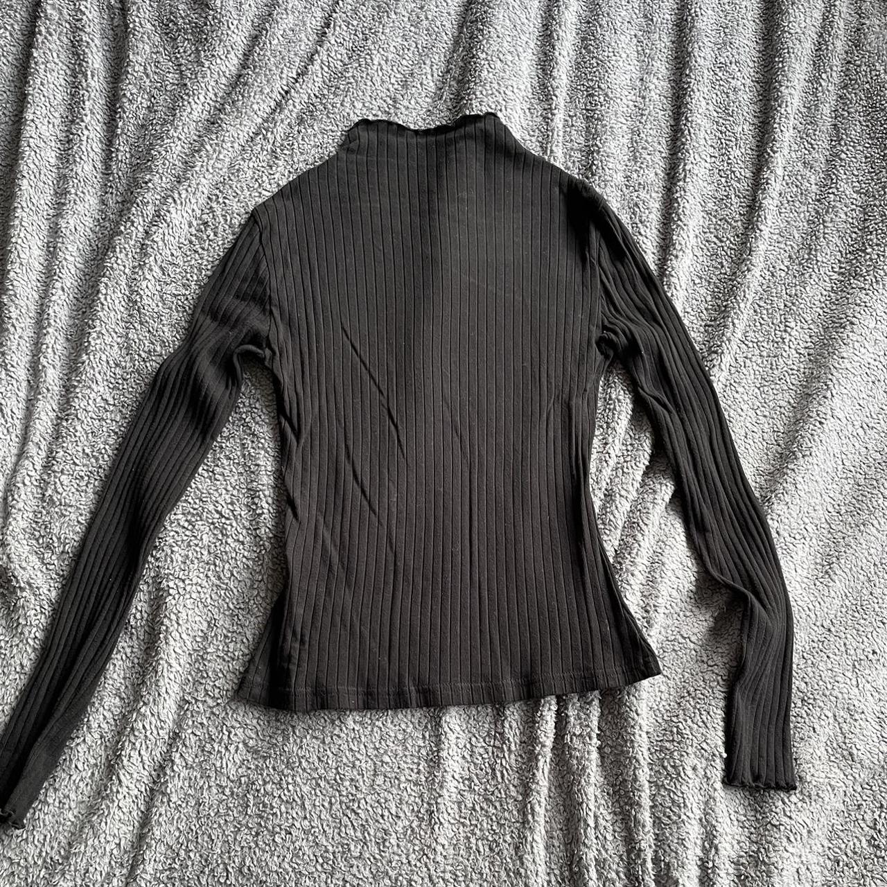 Black high neck ribbed long sleeve top From shein... - Depop