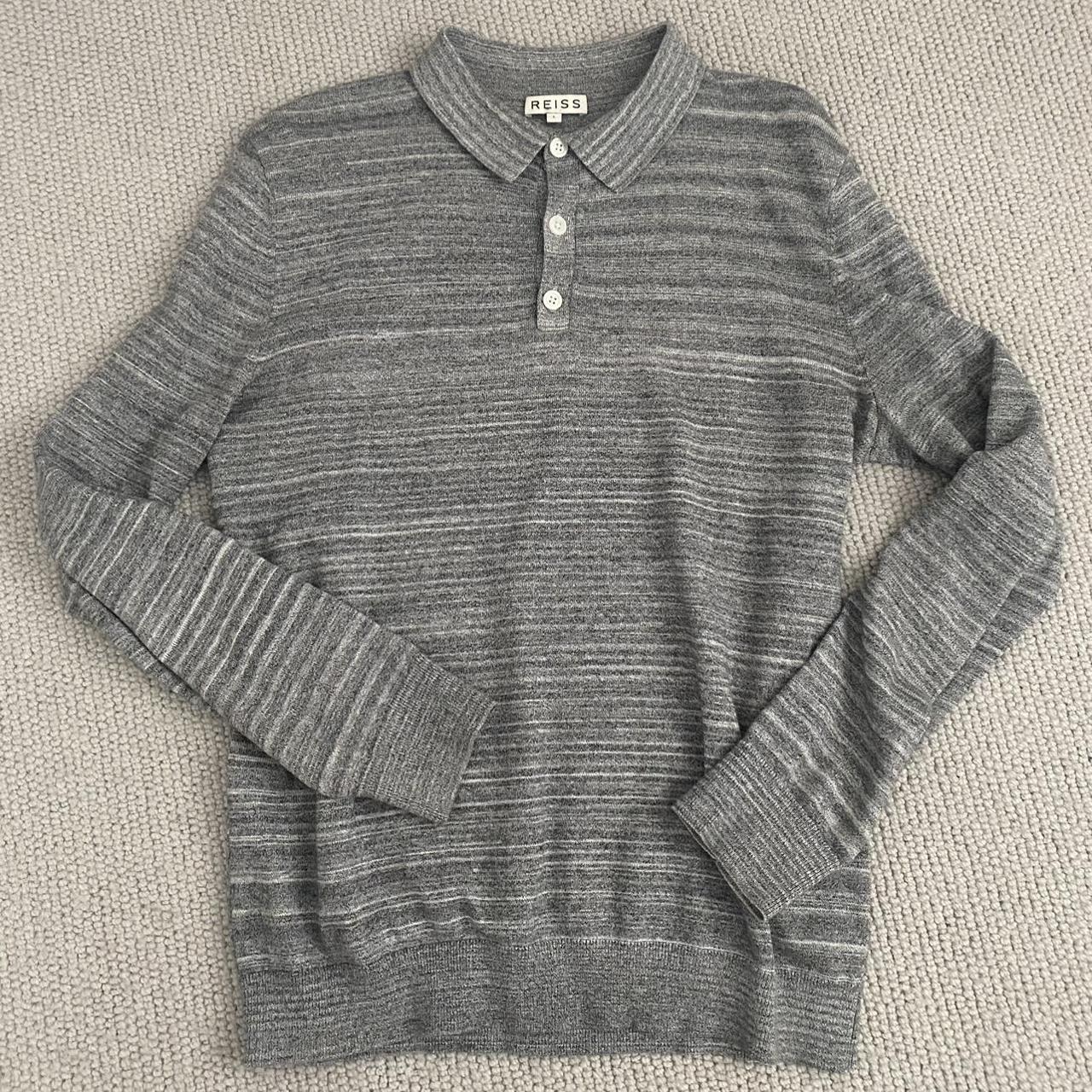 Reiss Men's Grey and Black Polo-shirts | Depop