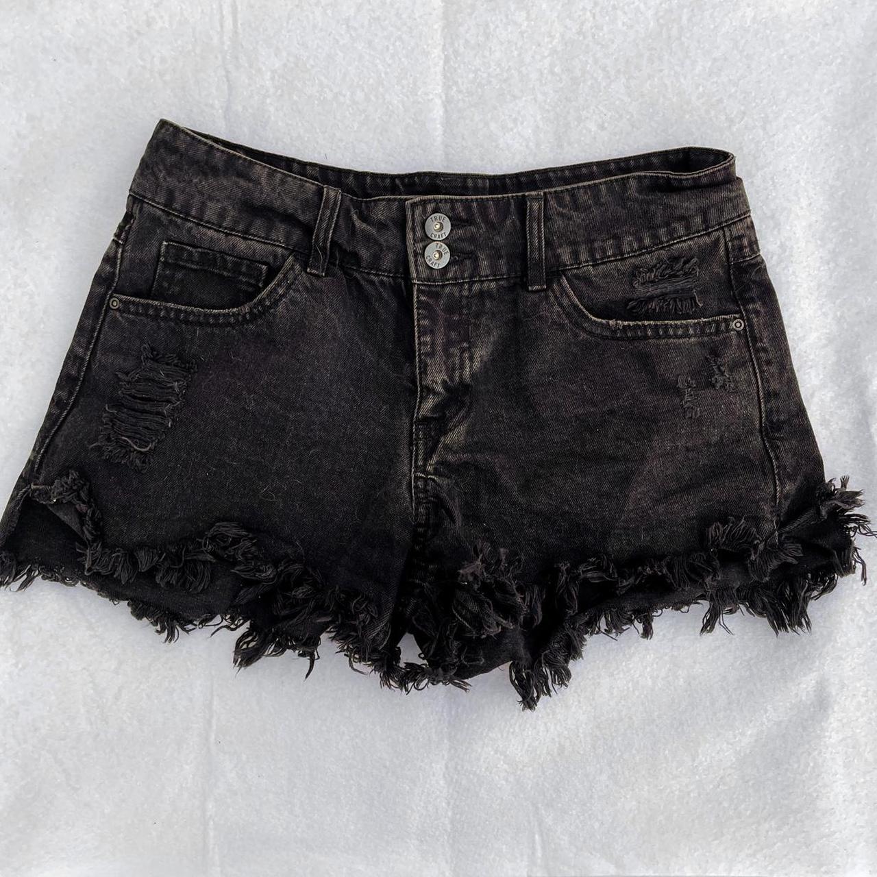 black distressed shorts • pre-loved • no flaws,... - Depop