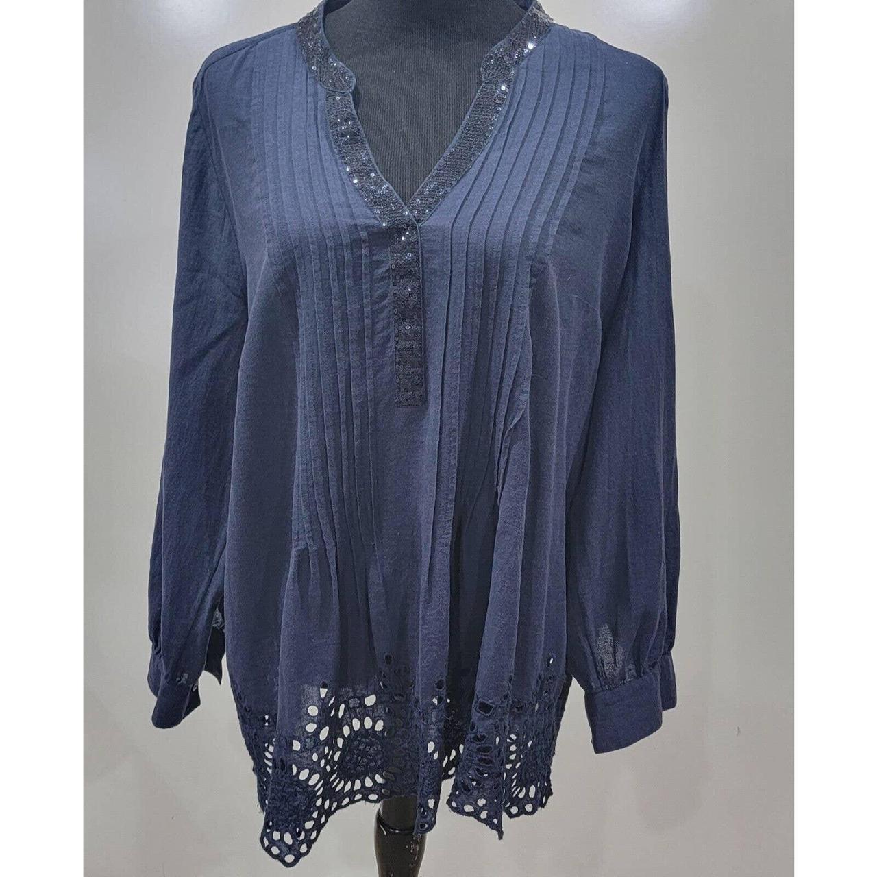 Style & Co Women's Blue Blouse | Depop