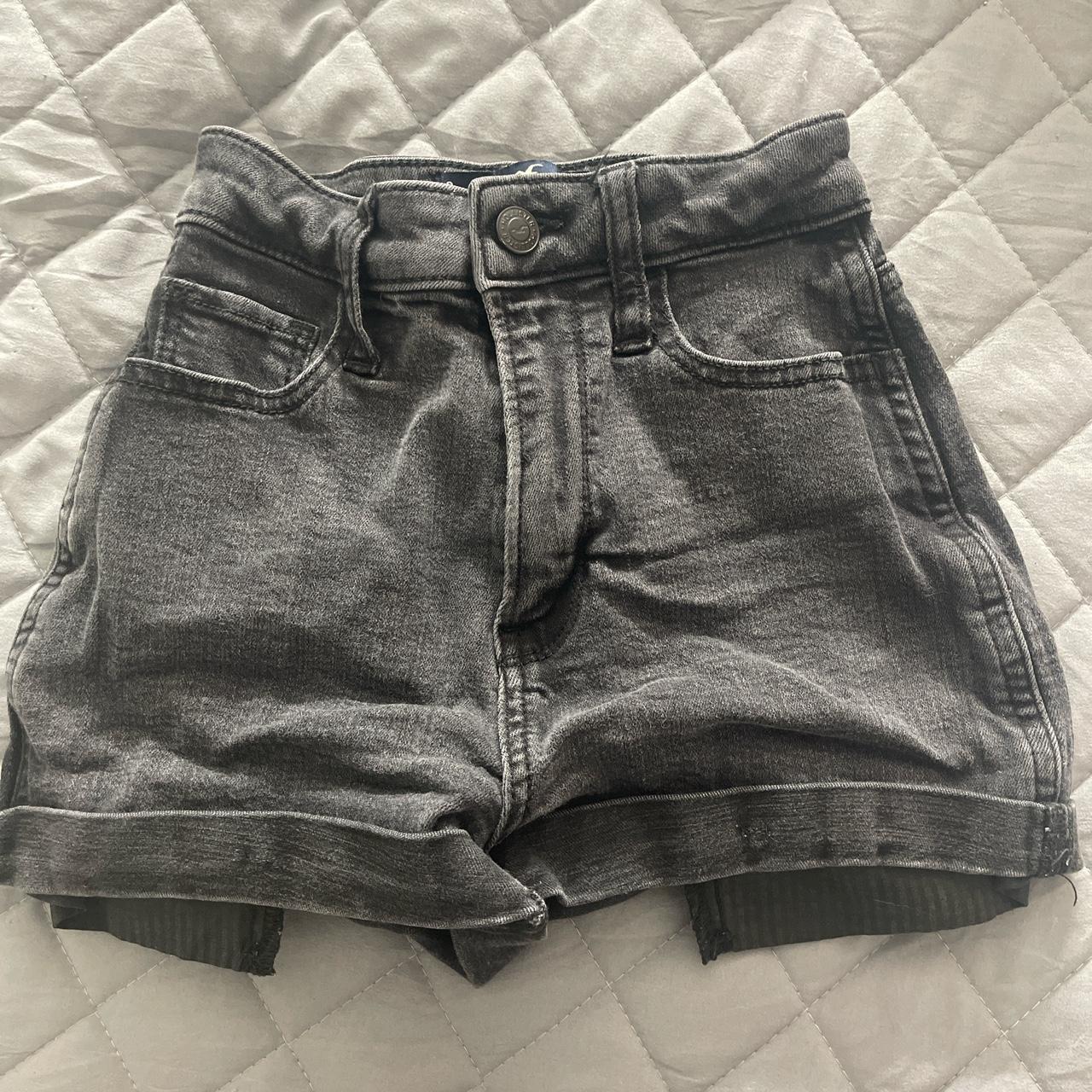 Black Hollister curvy ultra high-rise 3” shorts Depop