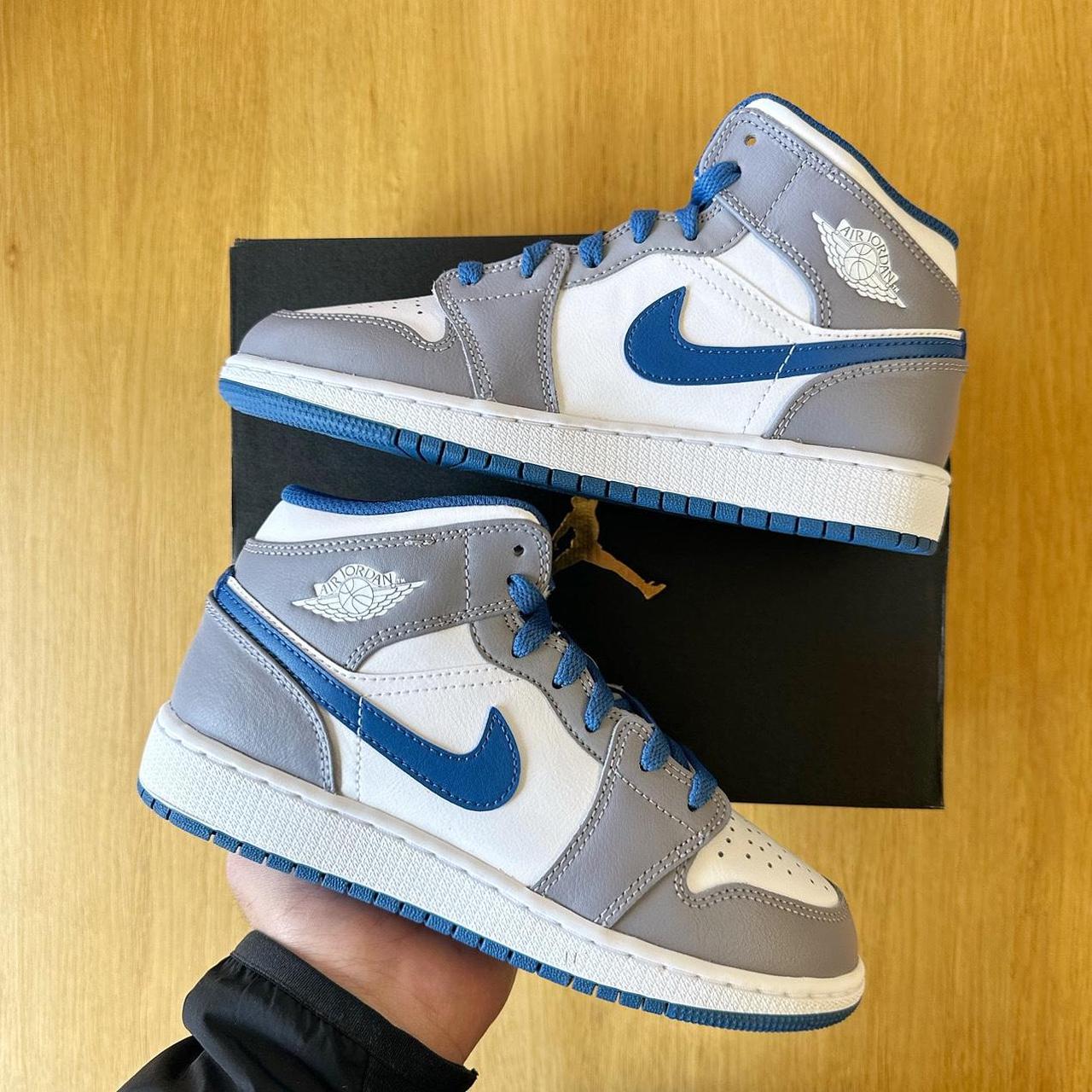 Jordan 1 Mid “True Blue” (GS) - UK4 UK Size 4... - Depop