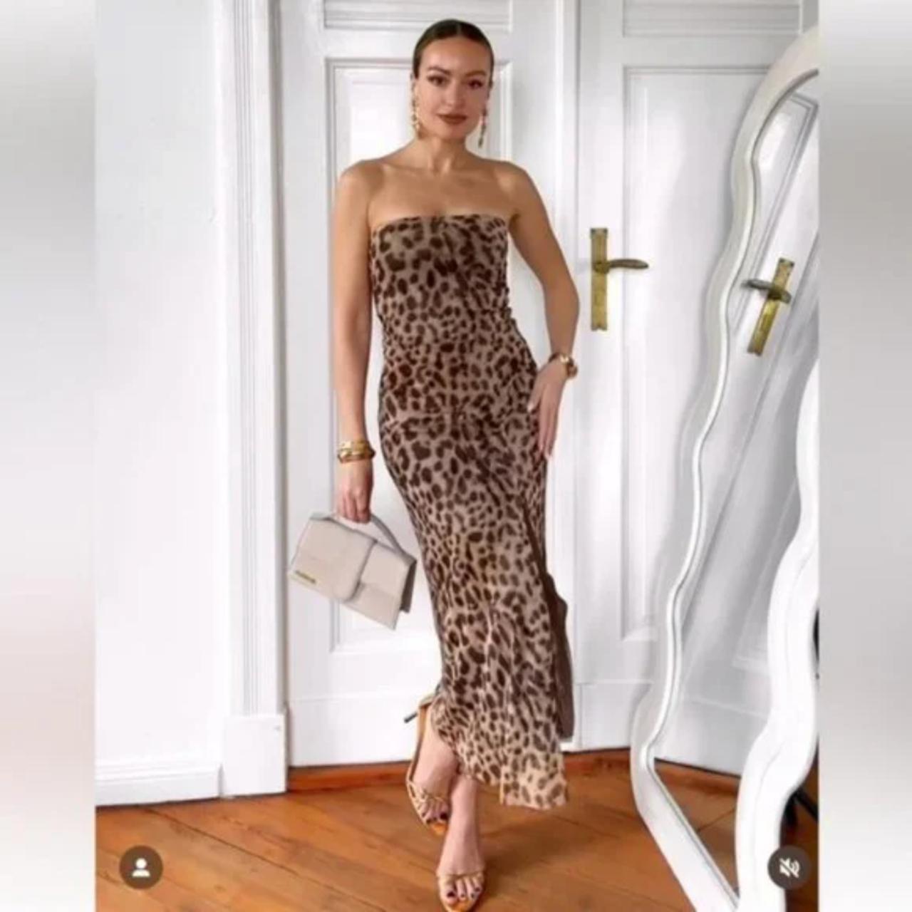 ZARA STRAPLESS PRINTED TULLE DRESS New Depop