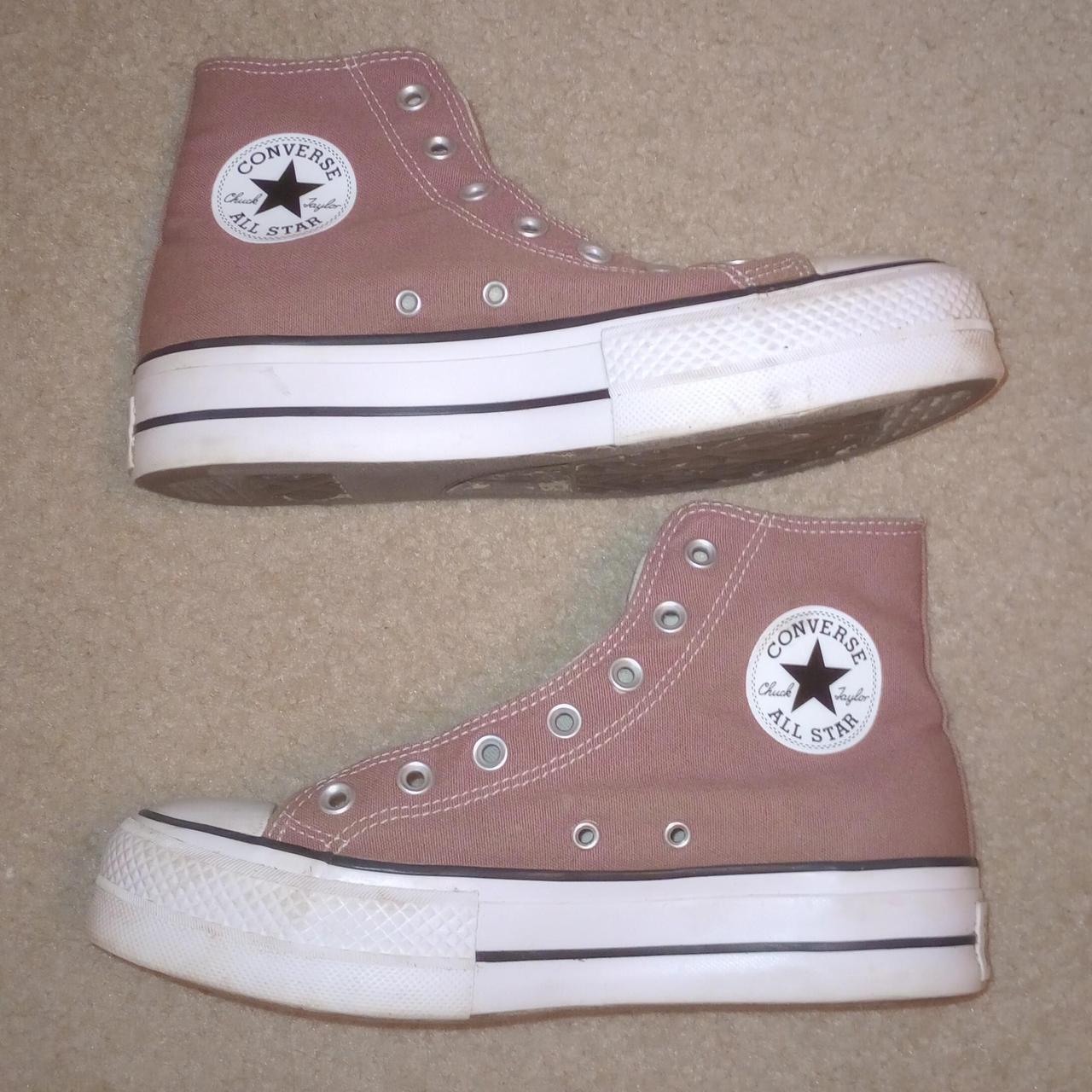 Platform Mauve Pink Converse No Laces Nearly Perfect - Depop