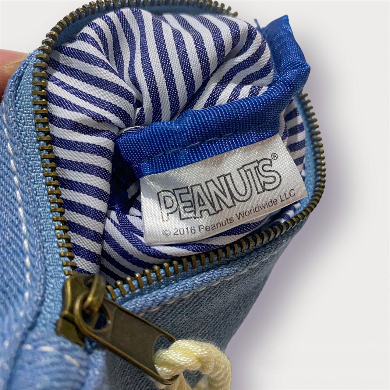 Snoopy Peanuts Denim Embroidered Coin Pouch... - Depop