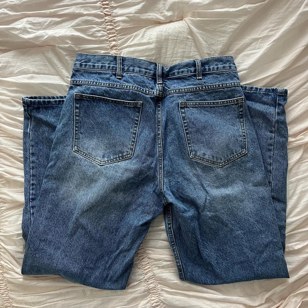 Brandy Melville yellow rat bastard baggy medium wash... Depop