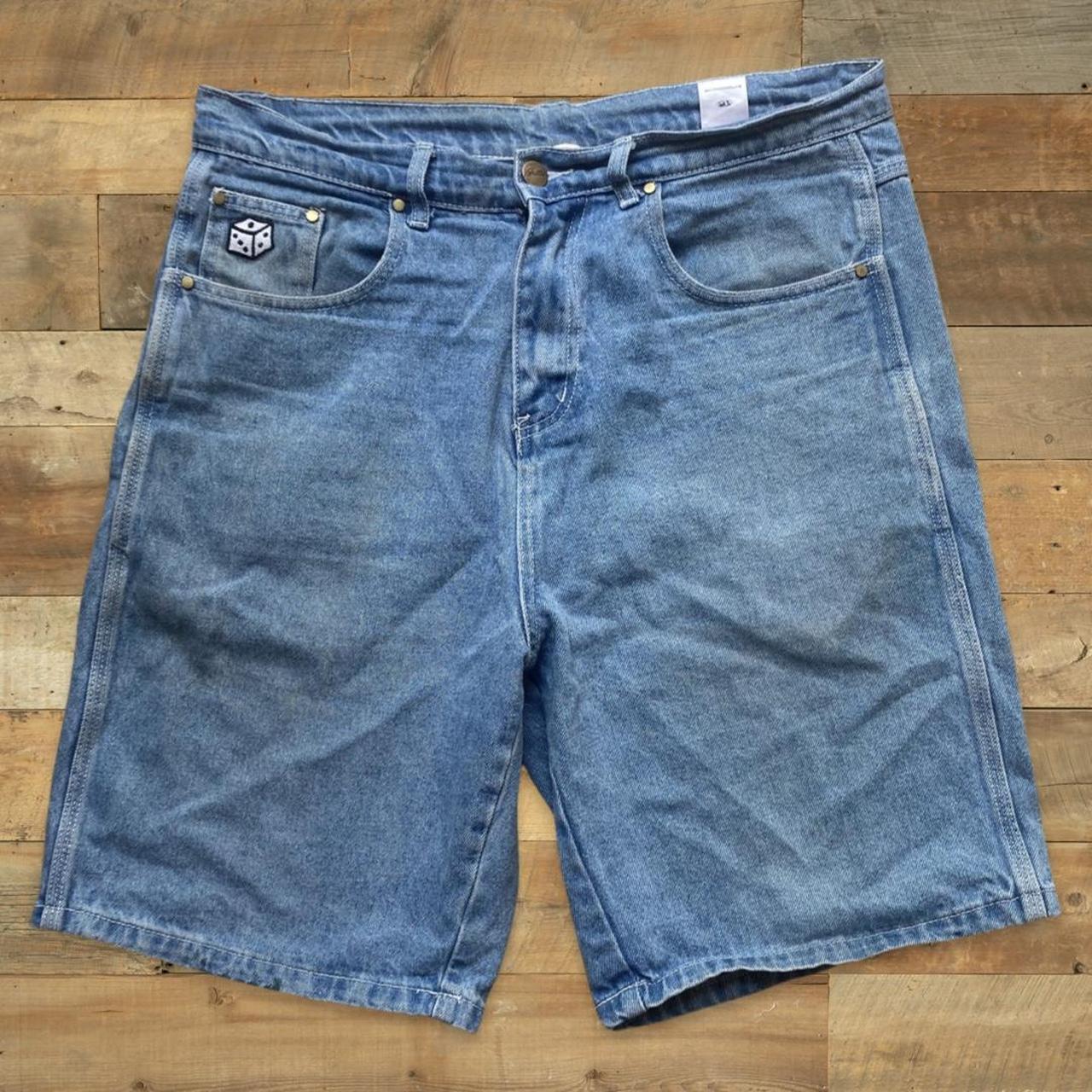 Butter Goods "Dice Denim" Washed Indigo Shorts Depop