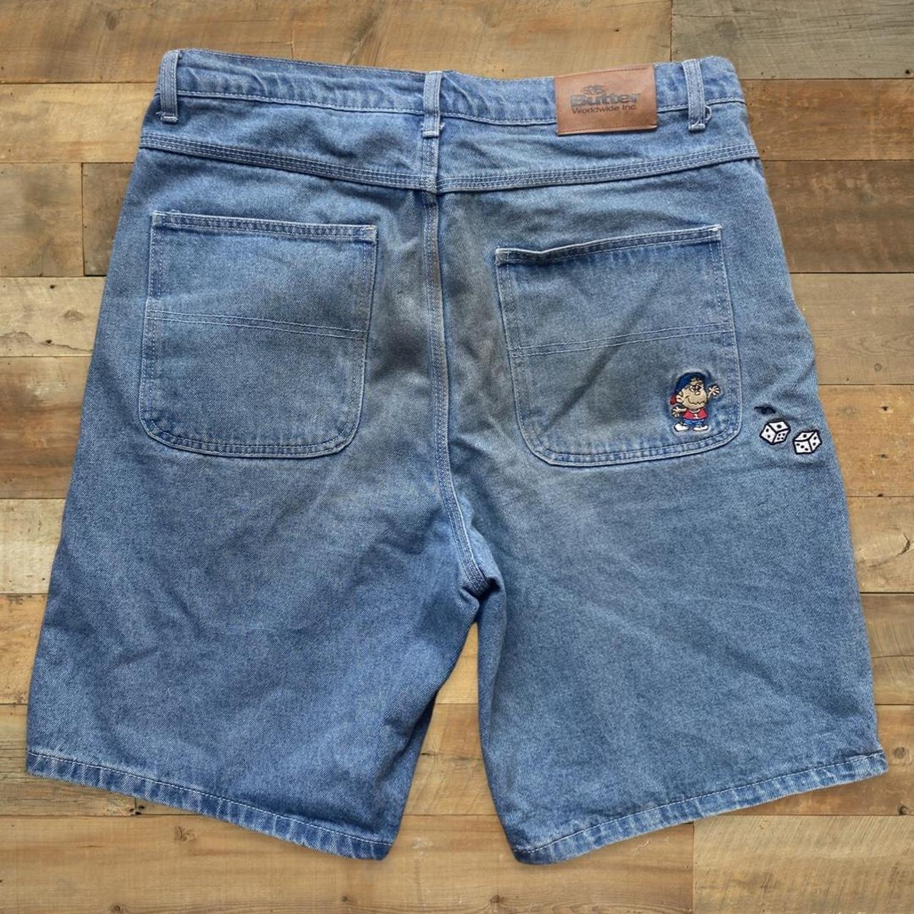 Butter Goods "Dice Denim" Washed Indigo Shorts Depop