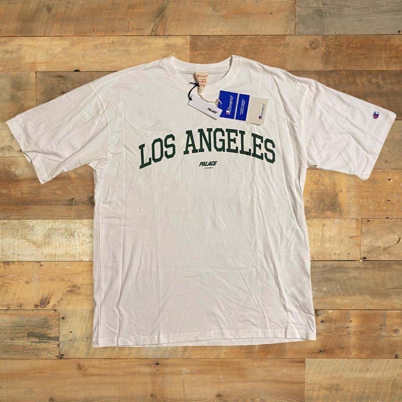 Palace x Champion Los Angeles Tee White Size XL - Depop