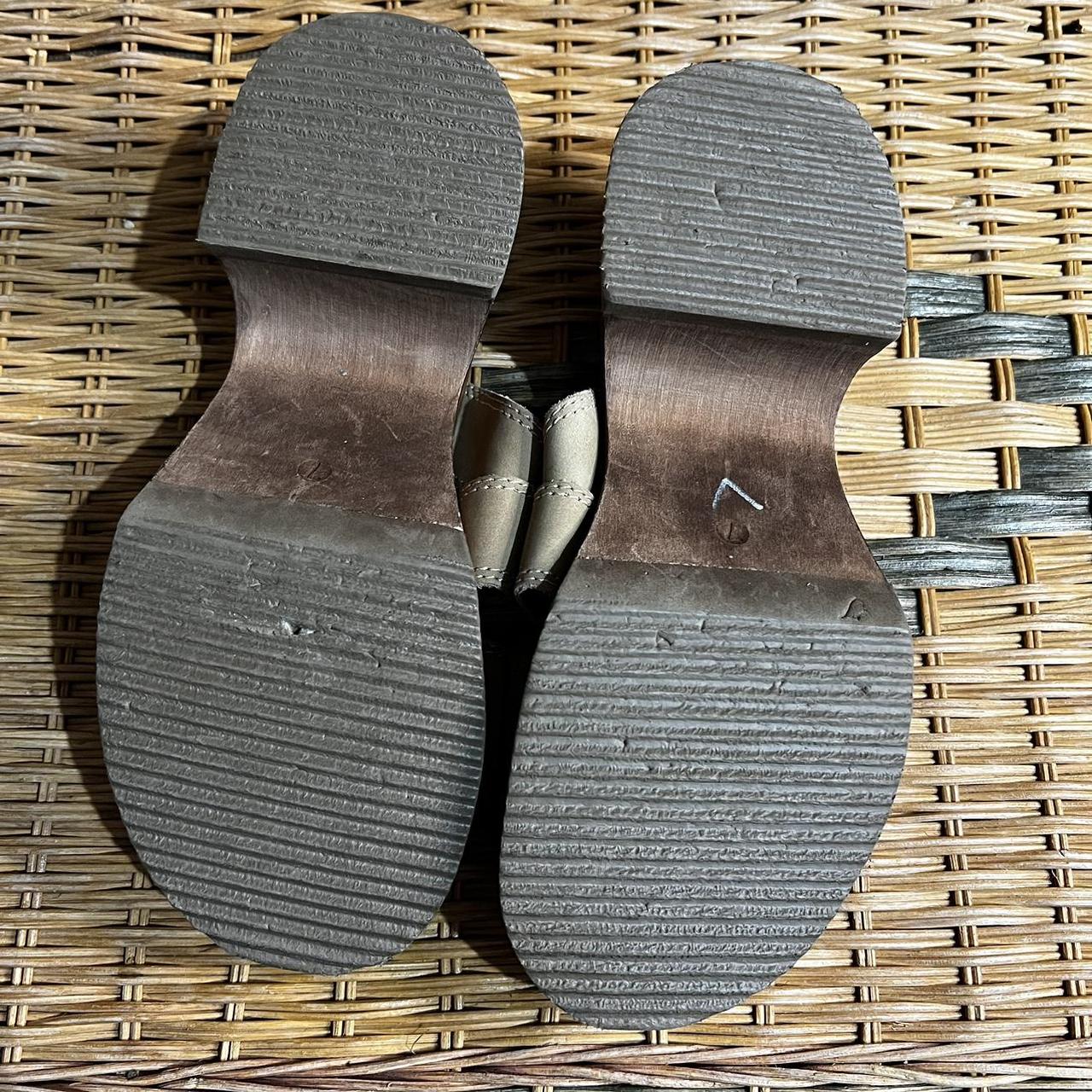 Vintage y2k candies tan sandals with chunky wood... - Depop