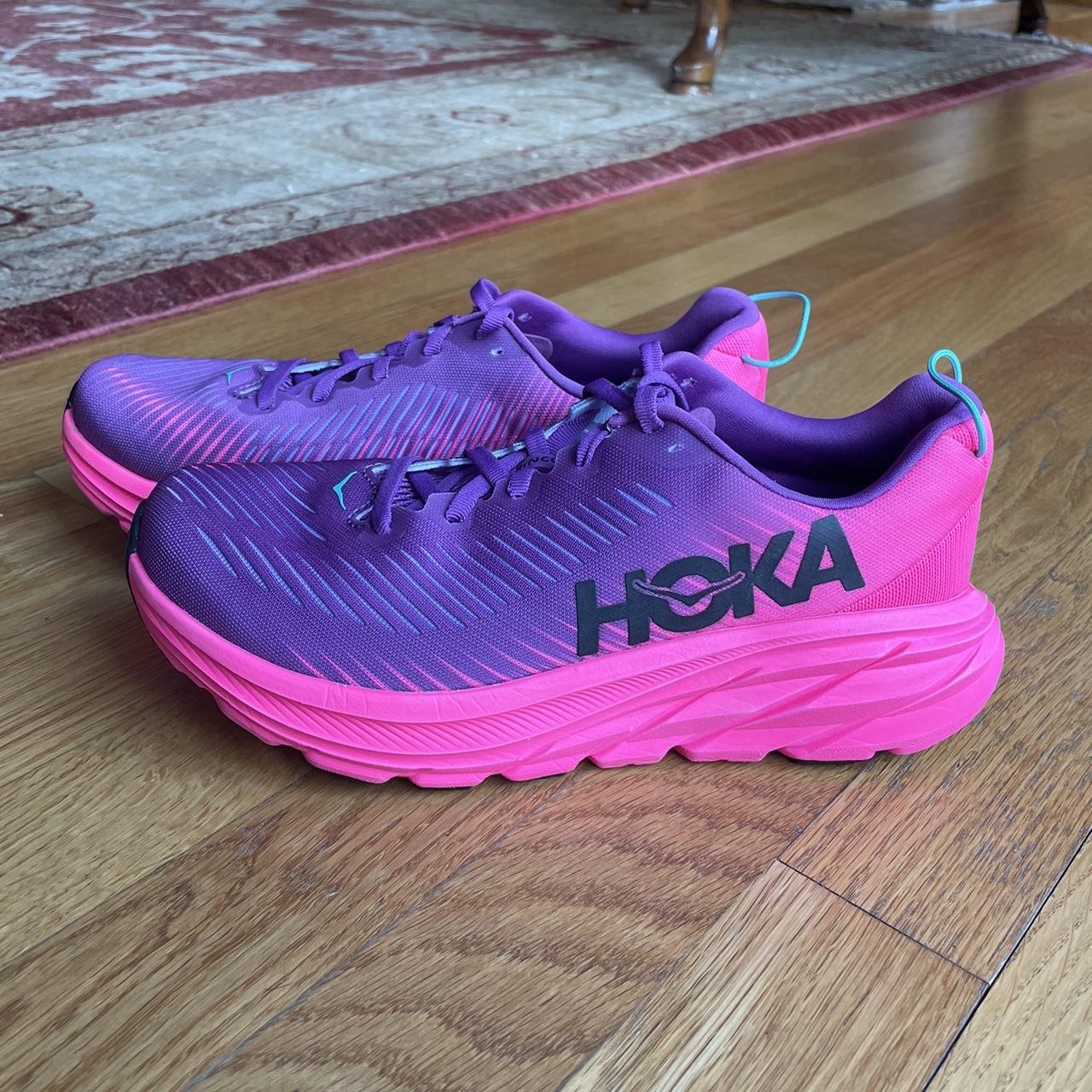 Hoka One One Women's Pink and Purple Trainers | Depop