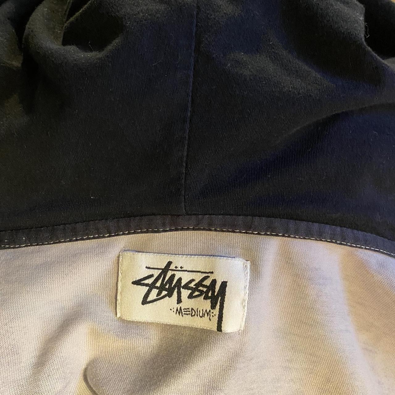 Stüssy Women's Grey and Blue Hoodie | Depop