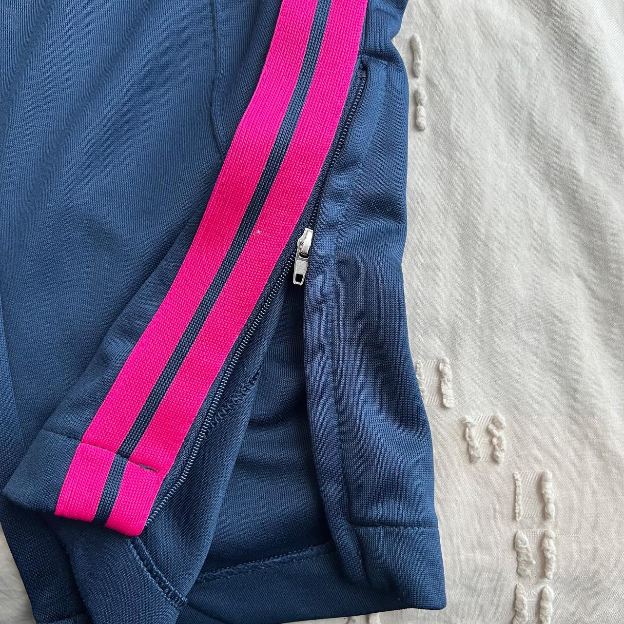 navy blue and pink sneakers