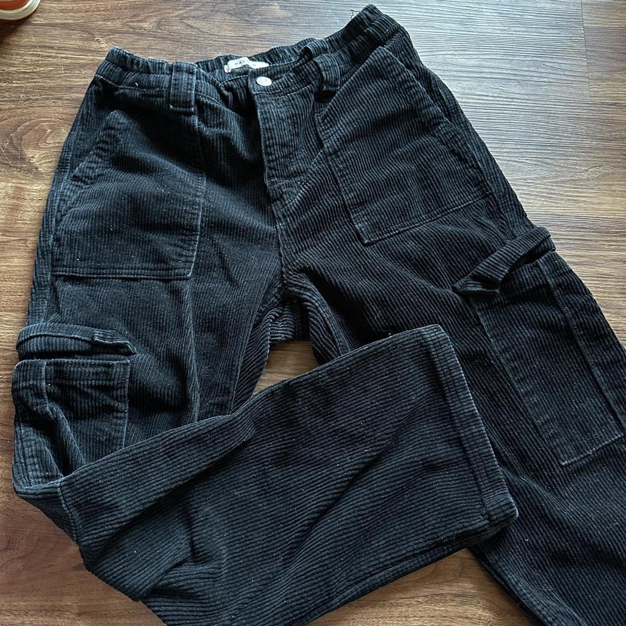 corduroy pacsun cargos elastic waistband, fits size... - Depop