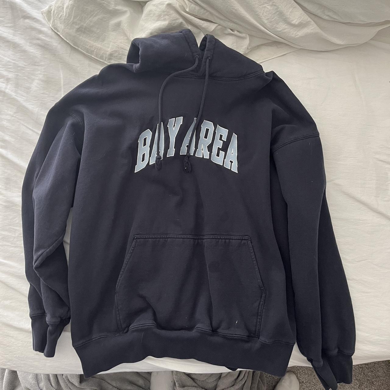 navy blue Bay Area hoodie one size from John Galt... Depop