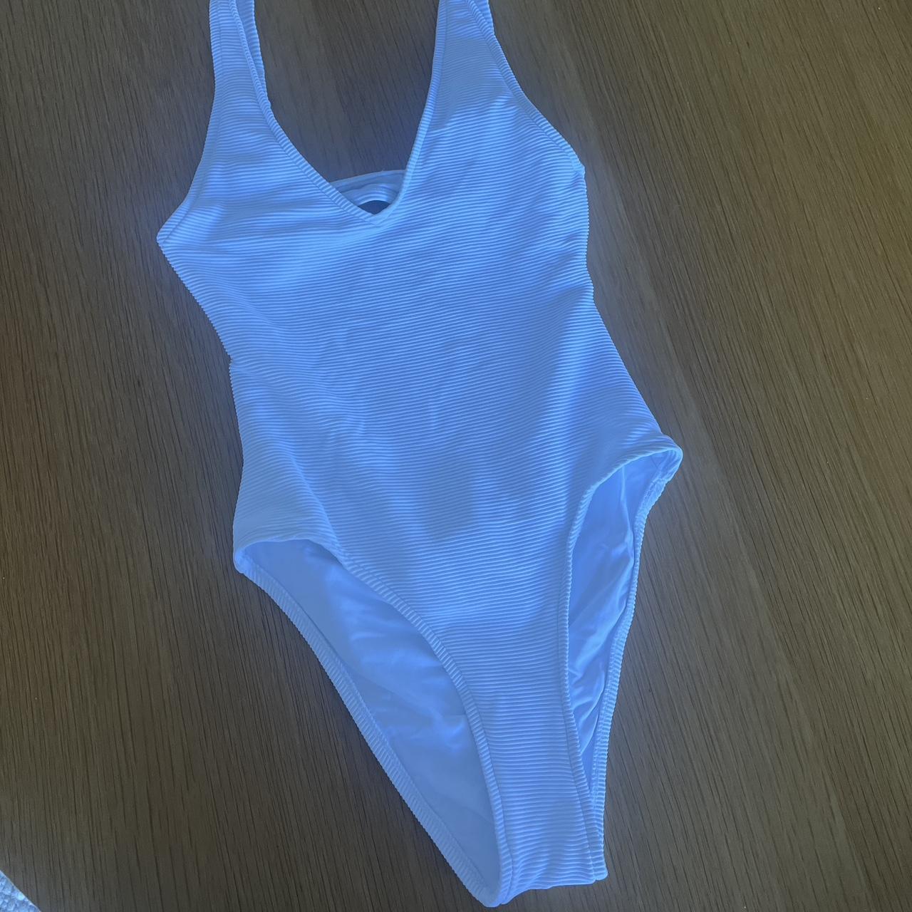 SIGNATURE BIKINI ONE PIECE - WHITE XS Unworn -... - Depop