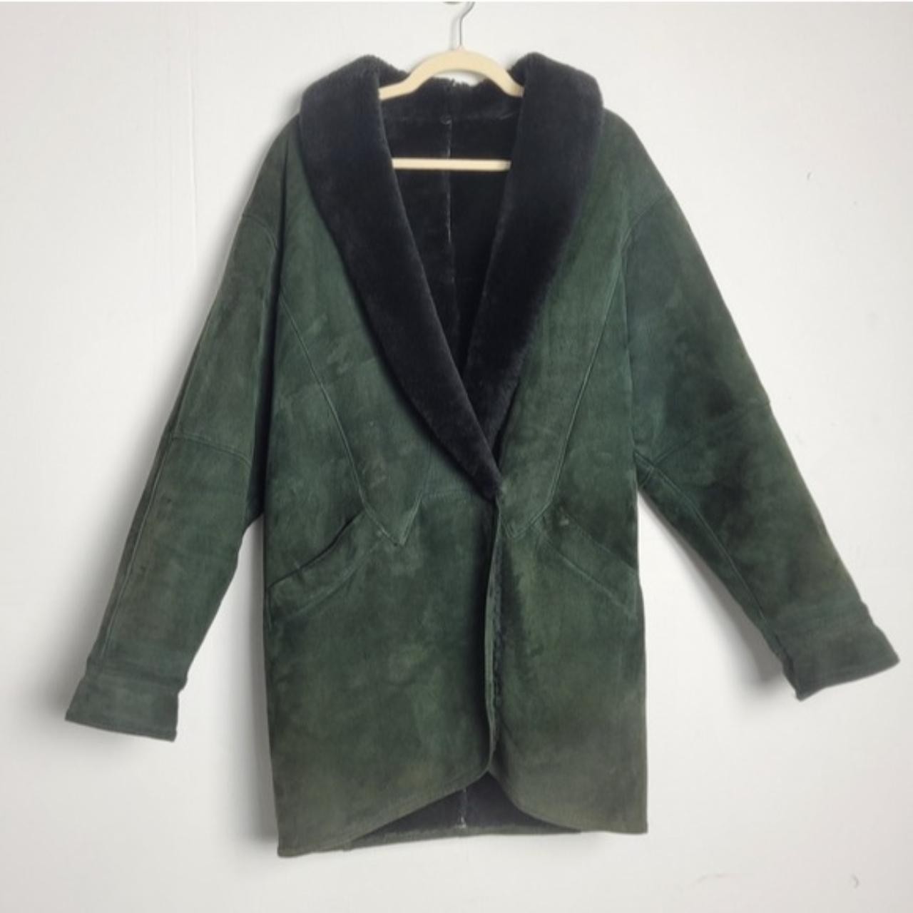 Steve by Searle Vintage Green Suede Coat 90s... - Depop