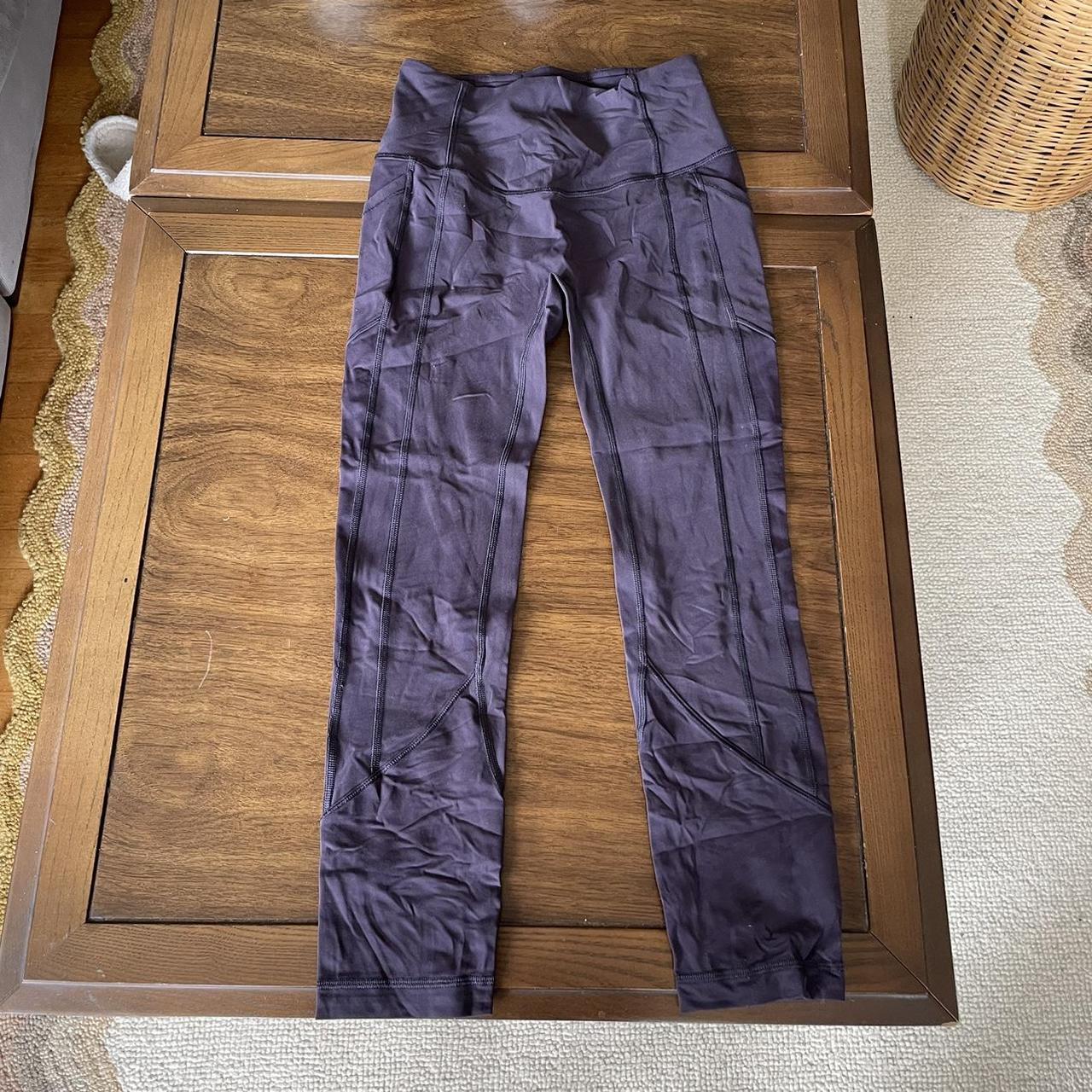 Lululemon dark purple leggings with pockets. Size 4. - Depop