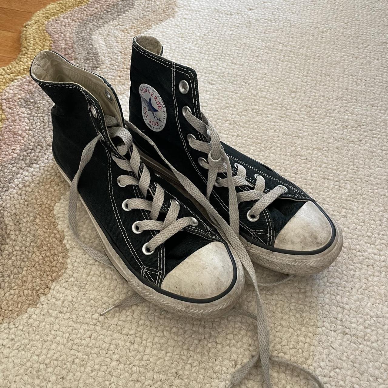 Black Converse high tops. Worn in, see... - Depop