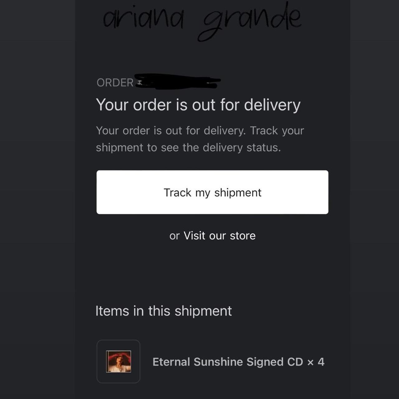 ariana grande eternal sunshine signed cds TOP RIGHT... - Depop